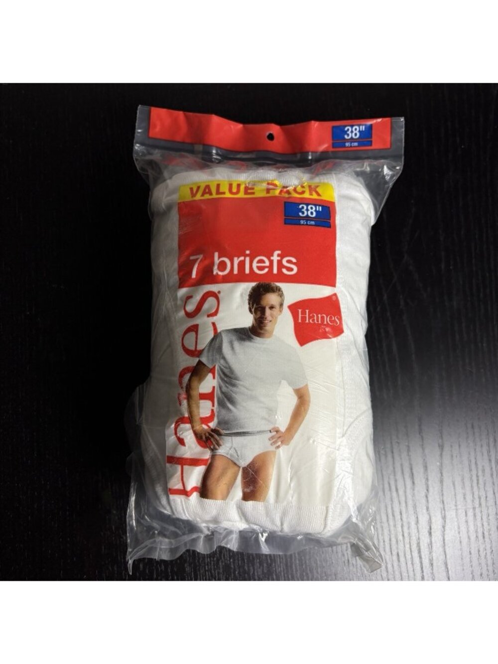 Vintage HANES Mens Size 38 Value Pack 7 White Cotton Briefs Underwear 2006 NEW